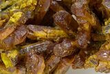 Vibrant Orpiment Crystal Cluster with Calcite - China #324444-1